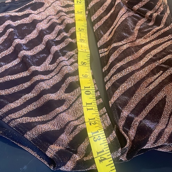 Zebra print monokini,1piece,2 piece-bathing suit,shimmery bronzegold black,Large - Picture 5 of 7
